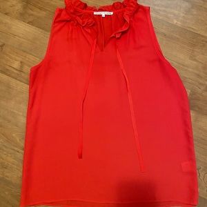 Red Sleeveless Blouse